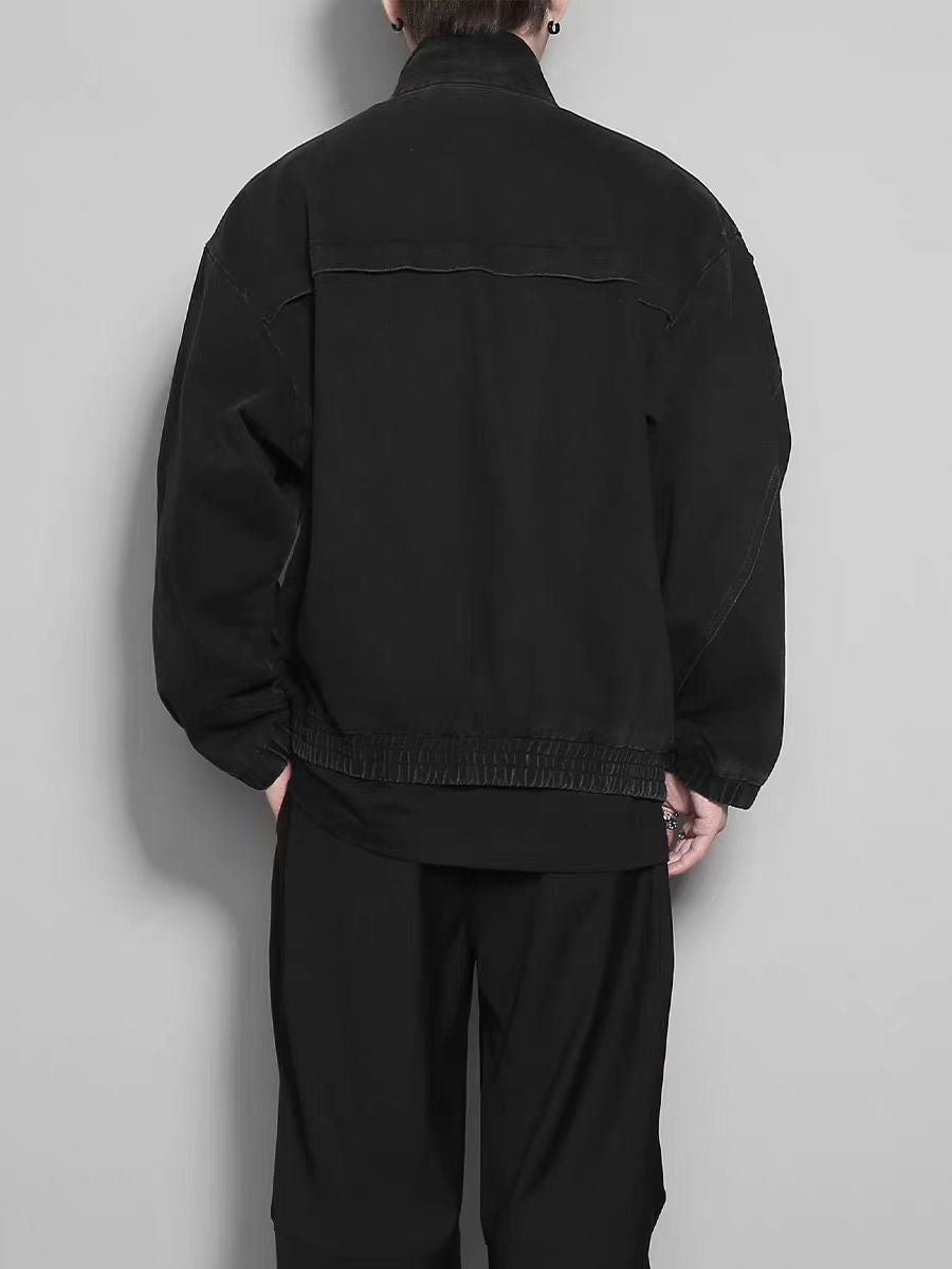 American Street Retro Heavy Design Sense Pleated Workwear Hardware Decoration Loose Draped Jeans for Men and Women