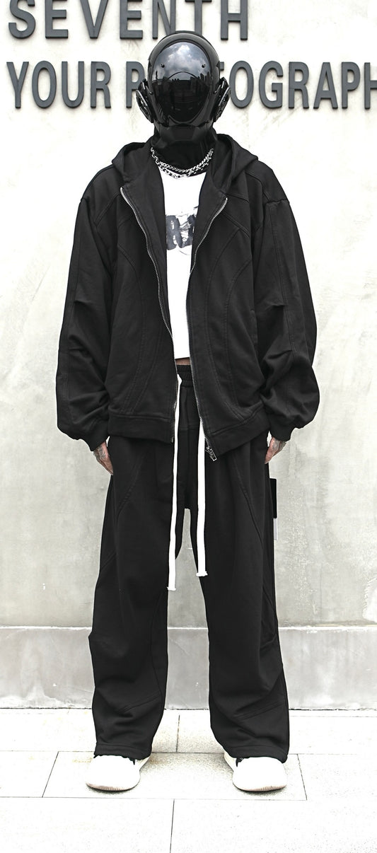 2025New Hooded Sweatshirt Cardigan for Men and Women, High-End Loose Fit Set, Jacket and Casual Pants Two-Piece Set