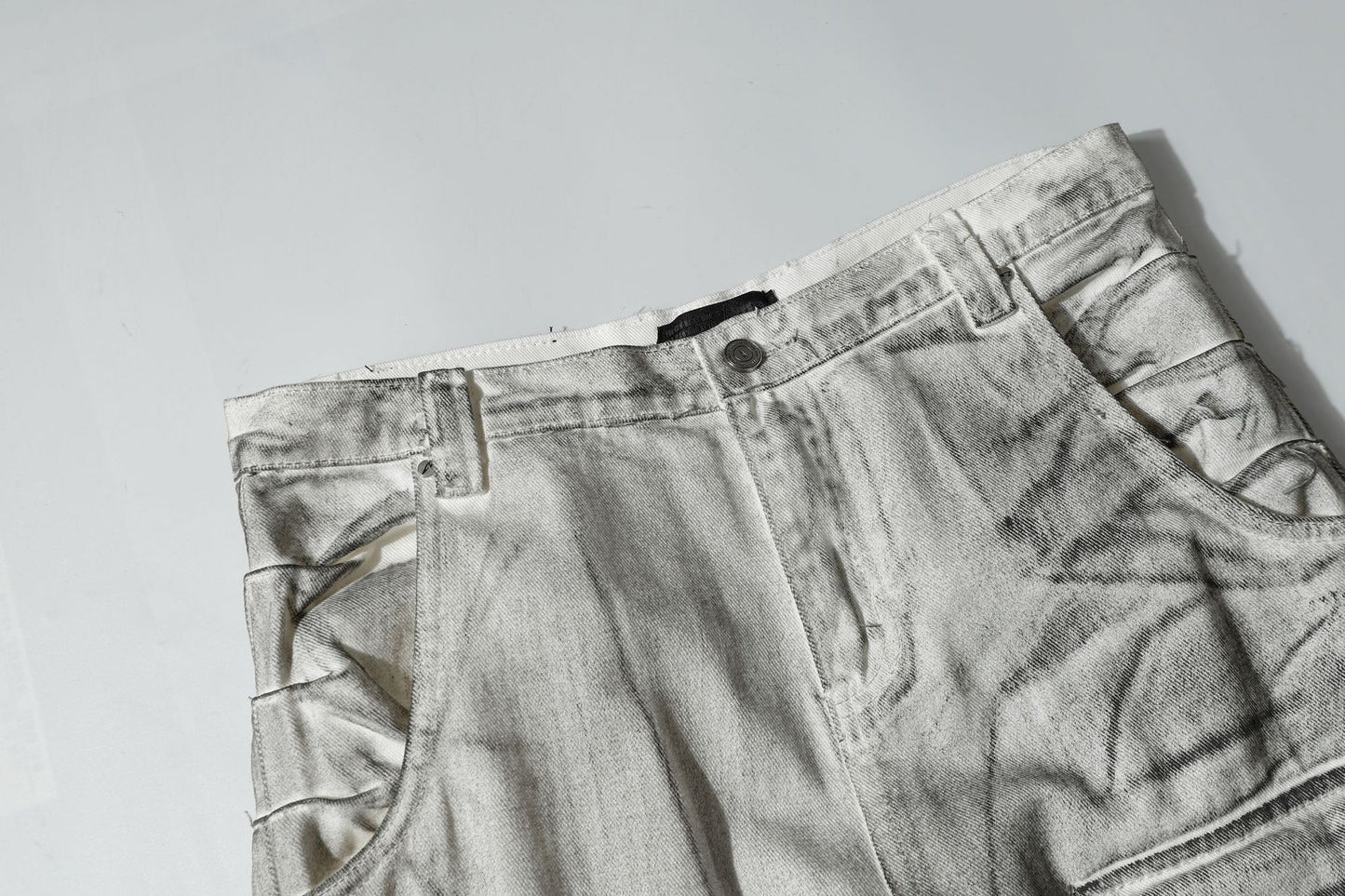 American Style Multi-Pocket Jeans for Men, Niche Retro Blue Wide-Leg Cargo Pants, Couple's European and American Trendy Pants, Cross-Border Trade