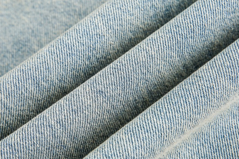 American Retro Dirty Dye Distressed Scimitar Jeans for Men, Mid-Waist Loose Fit Straight-Leg Floor-Length Wide-Leg Pants with Design Sense