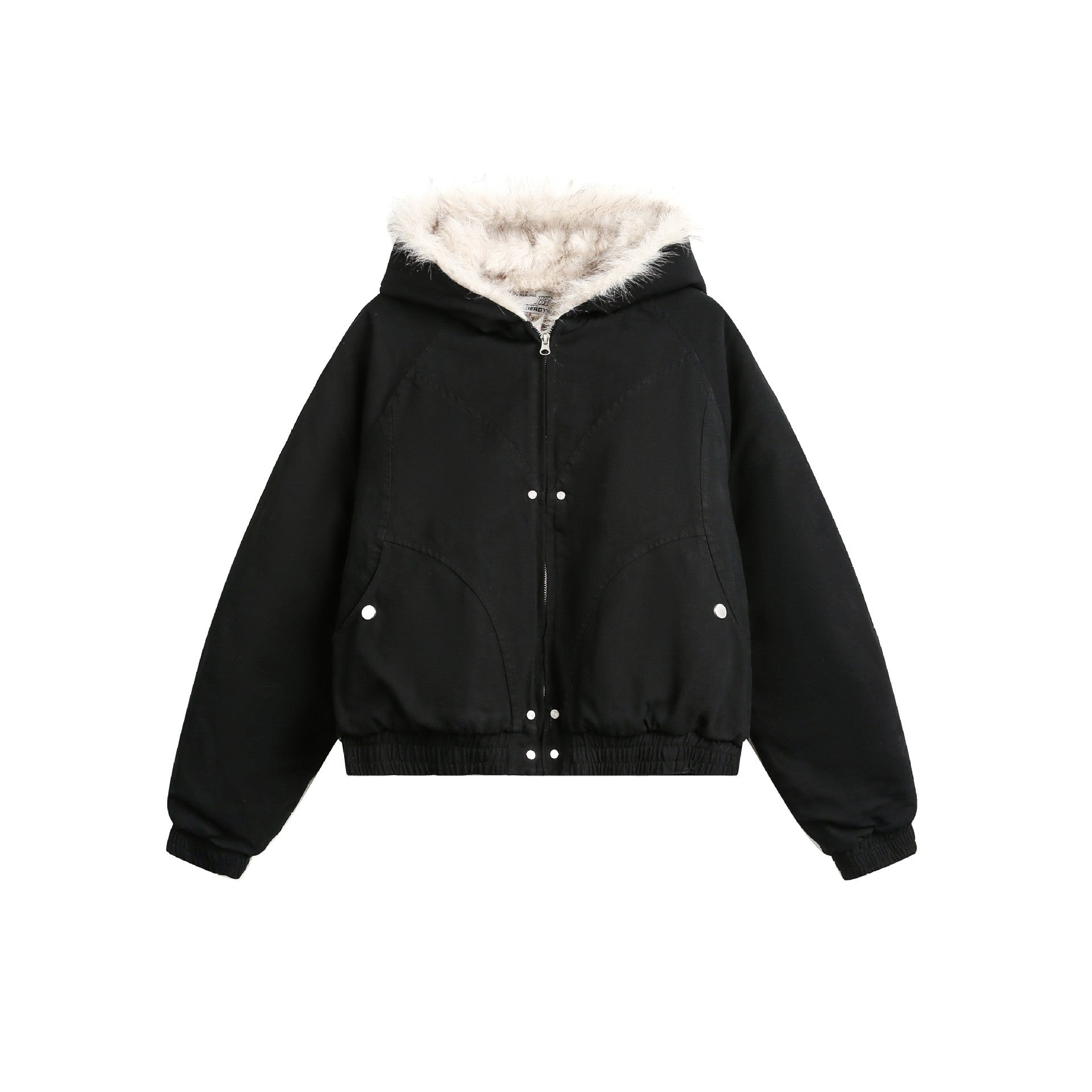 GUOWEAR Pearl Canvas Mountain Eagle Fleece-Lined Jacket American Street Wasteland Style Cotton Coat Men's Fleece-Lined Thickened Jacket