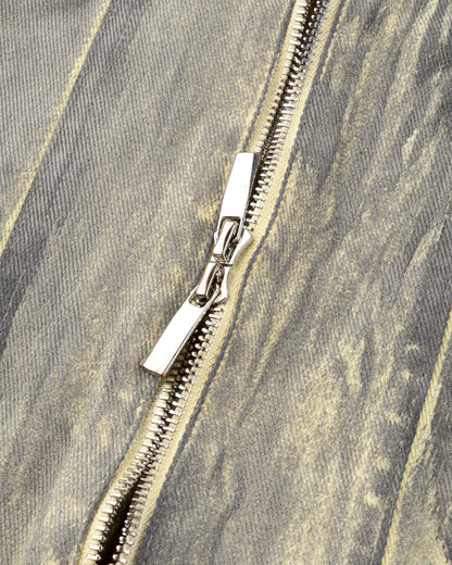 2025Autumn American High Street Heavy Craft Hand-painted Denim Jacket for Men and Women Retro Street Distressed Washed Jeans