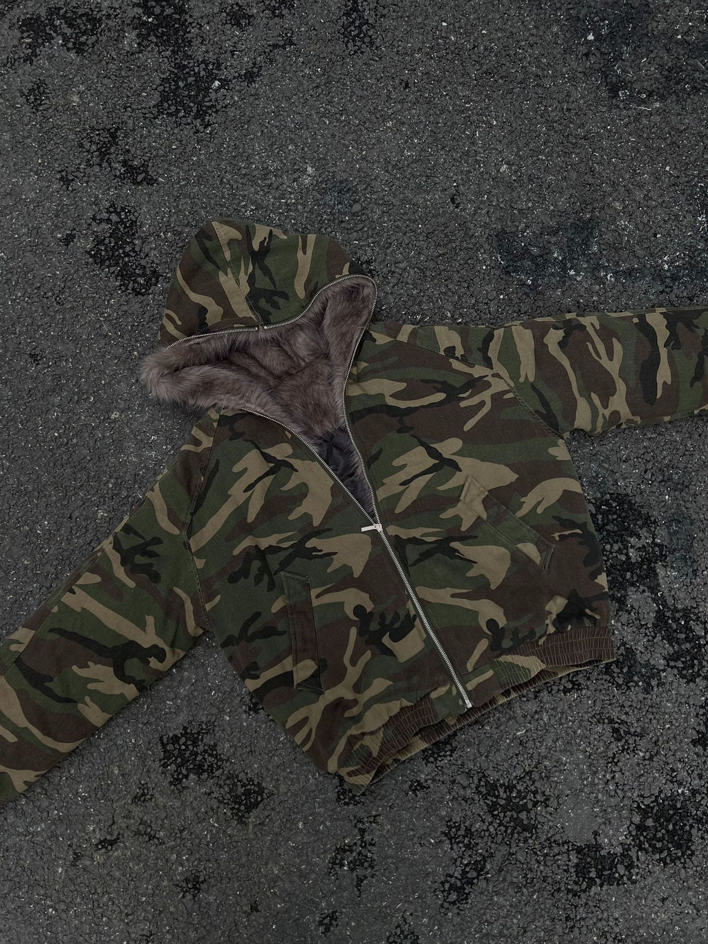 Zuoshandiao National Era Camouflage American Style Hooded Retro Thickened Cotton Jacket for Men and Women Workwear Cotton Coat