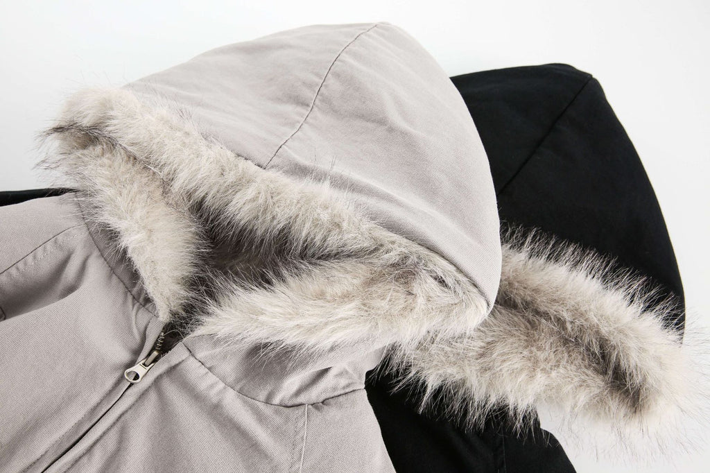 GUOWEAR Pearl Canvas Mountain Eagle Fleece-Lined Jacket American Street Wasteland Style Cotton Coat Men's Fleece-Lined Thickened Jacket