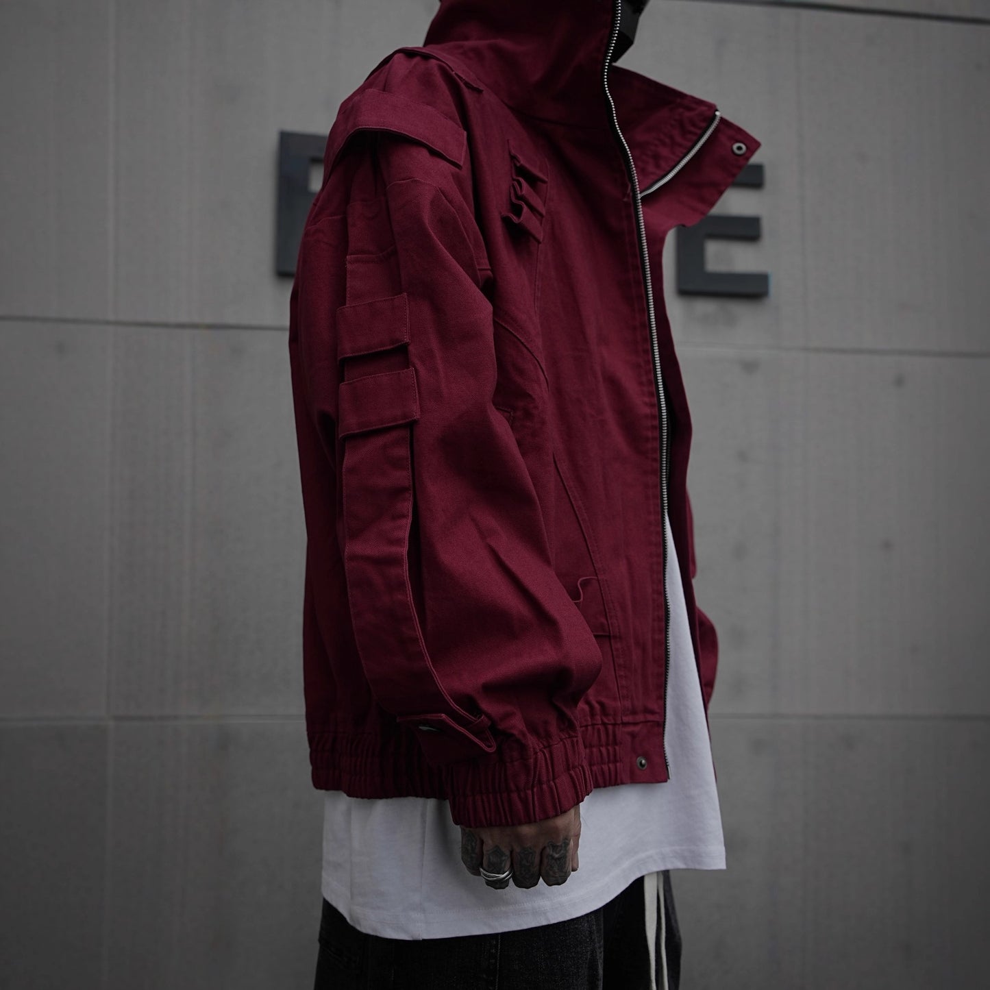 Japanese Trend Workwear Jacket for Men, Spring and Autumn Fashion, Loose Stand Collar Motorcycle Leather Jacket, Cool and Casual Versatile Jacket