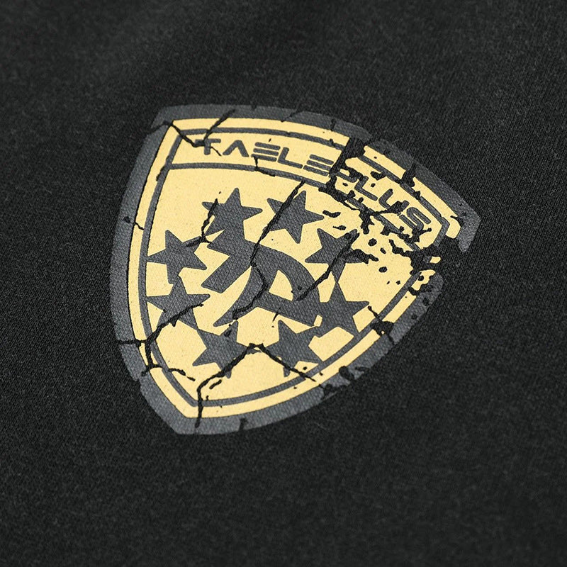 2025Spring New Vintage Distressed Letter Print Hoodie for Men, Stylish and High-End Long Sleeve Jacket