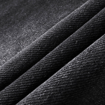 Hip-hop trend high-waisted loose straight jeans for ladies, featuring retro water-washed design, suitable for autumn and winter, new style casual pants with distressed effect and slight stretchiness.