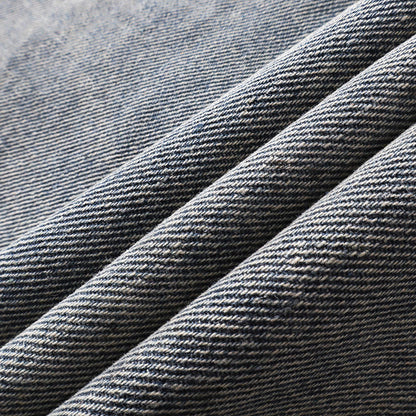 Fashionable retro jeans with multi-functional detachable pocket design, straight-leg pants suitable for both men and women, for relaxed and casual wear.