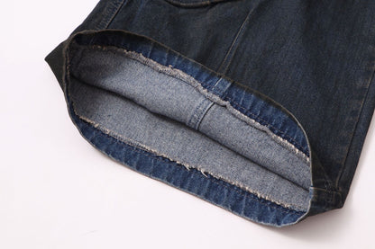 High-quality American streetwear super heavy-duty brushed and washed buffalo jeans