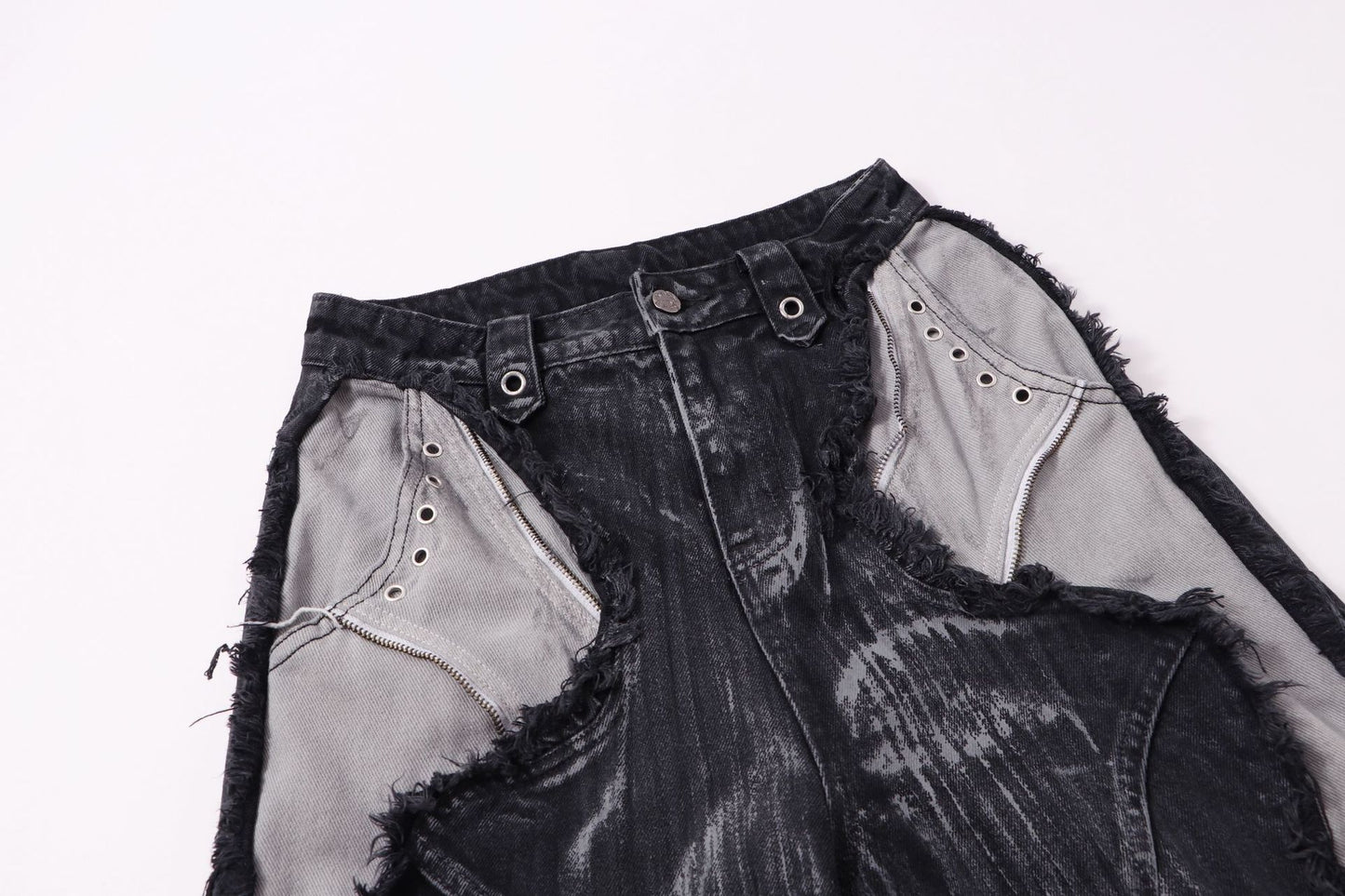 High-quality American streetwear super heavy-duty brushed and washed buffalo jeans