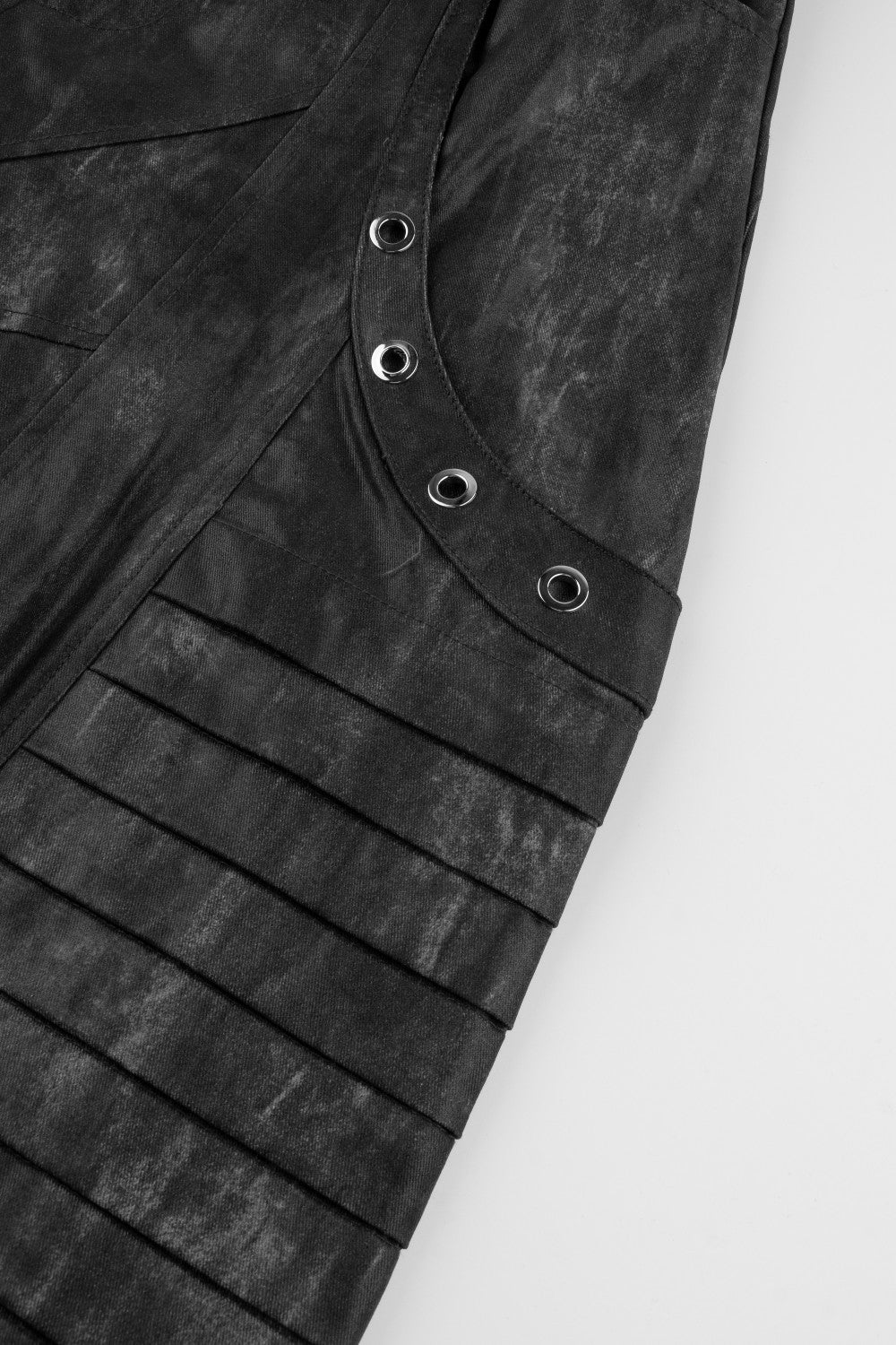 Dark Heavy Industry Structure Double Layer Structure Spliced Wide Leg Loose Frayed Tassel Distressed Jeans