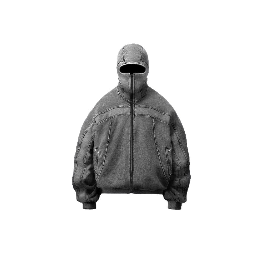 American Style Autumn Winter New Vintage Hip Hop Men Women Casual Loose Zipper Sweatshirt Jacket Hooded Cardigan Sweatshirt Long Sleeve