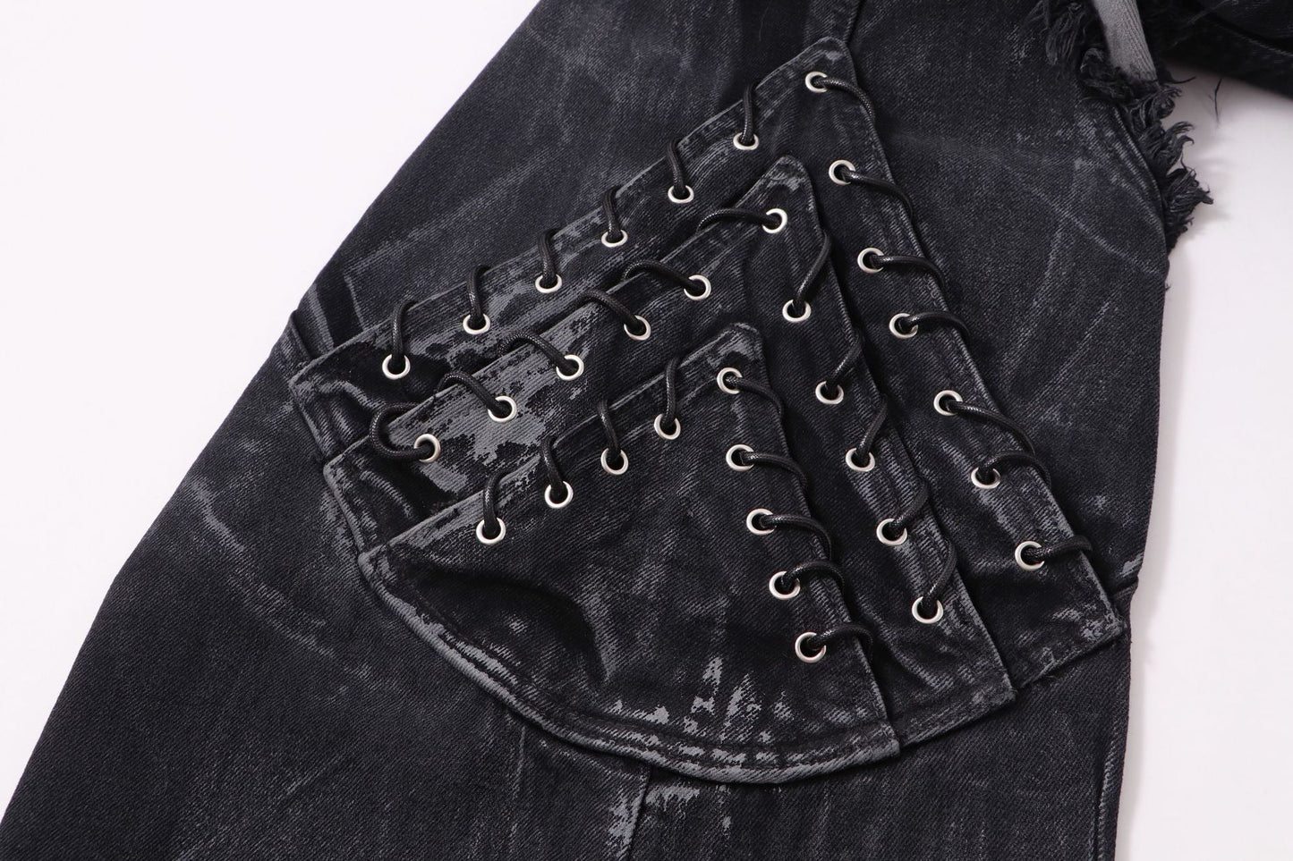 High-quality American streetwear super heavy-duty brushed and washed buffalo jeans