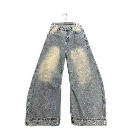 European and American High Street Retro Streetwear vintage Yellow Mud Dyed Denim Jacket for Men ins Fashion Brand American Style Loose Straight Wide