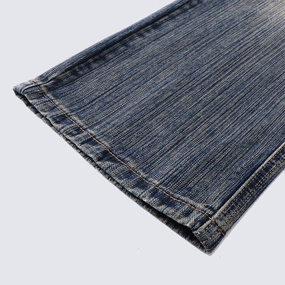 GUOWEAR Loose Straight Retro Jeans High-waisted Casual Washed Long Pants Unisex Trendy Pants