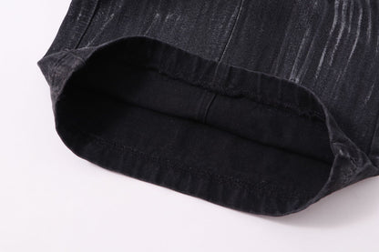 High-quality American streetwear super heavy-duty brushed and washed buffalo jeans