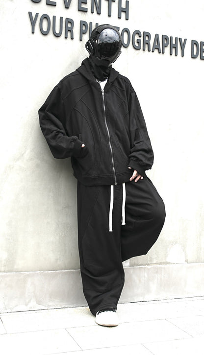 2025New Hooded Sweatshirt Cardigan for Men and Women, High-End Loose Fit Set, Jacket and Casual Pants Two-Piece Set