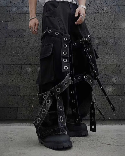 American Original Dark Style Retro Washed Padded Shoulder Distressed Denim Jacket for Men Spring and Autumn Workwear Stand Collar Jacket