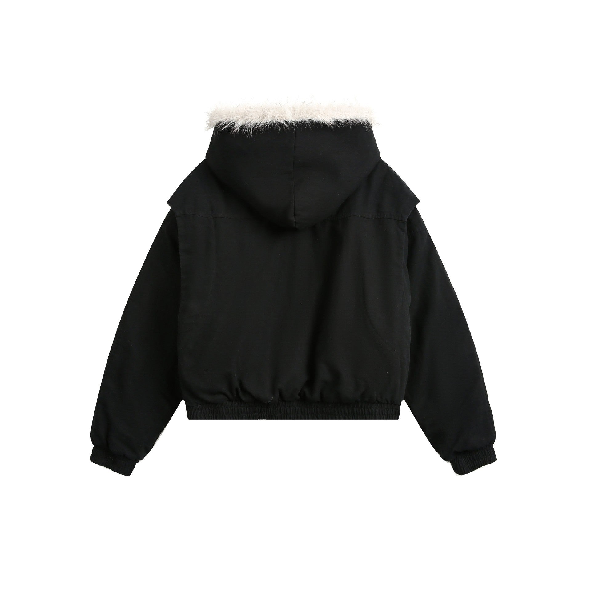 GUOWEAR Pearl Canvas Mountain Eagle Fleece-Lined Jacket American Street Wasteland Style Cotton Coat Men's Fleece-Lined Thickened Jacket