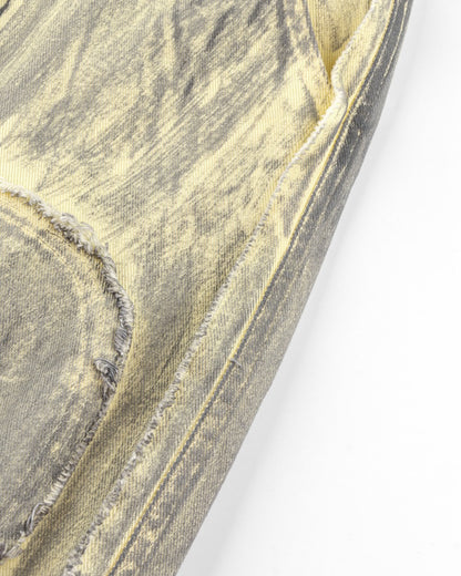 2025Autumn American High Street Heavy Craft Hand-painted Denim Jacket for Men and Women Retro Street Distressed Washed Jeans