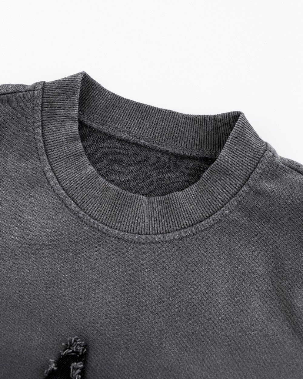 European and American Niche Style Patchwork Starburst Frayed Loose Round Neck Sweatshirt for Men and Women