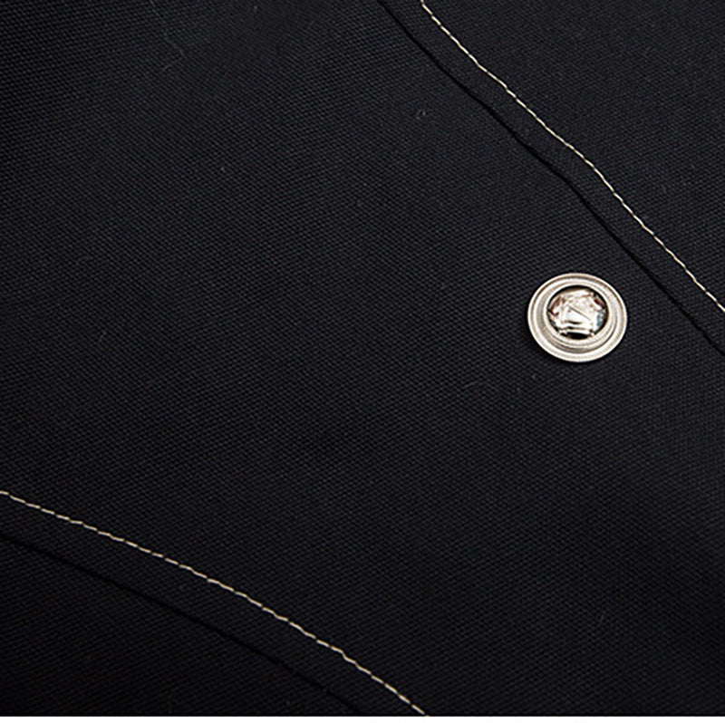 American Retro Autumn Winter Trendy Metal Buckle Design Men's Thickened Warm Hooded Cotton Jacket Long Sleeve