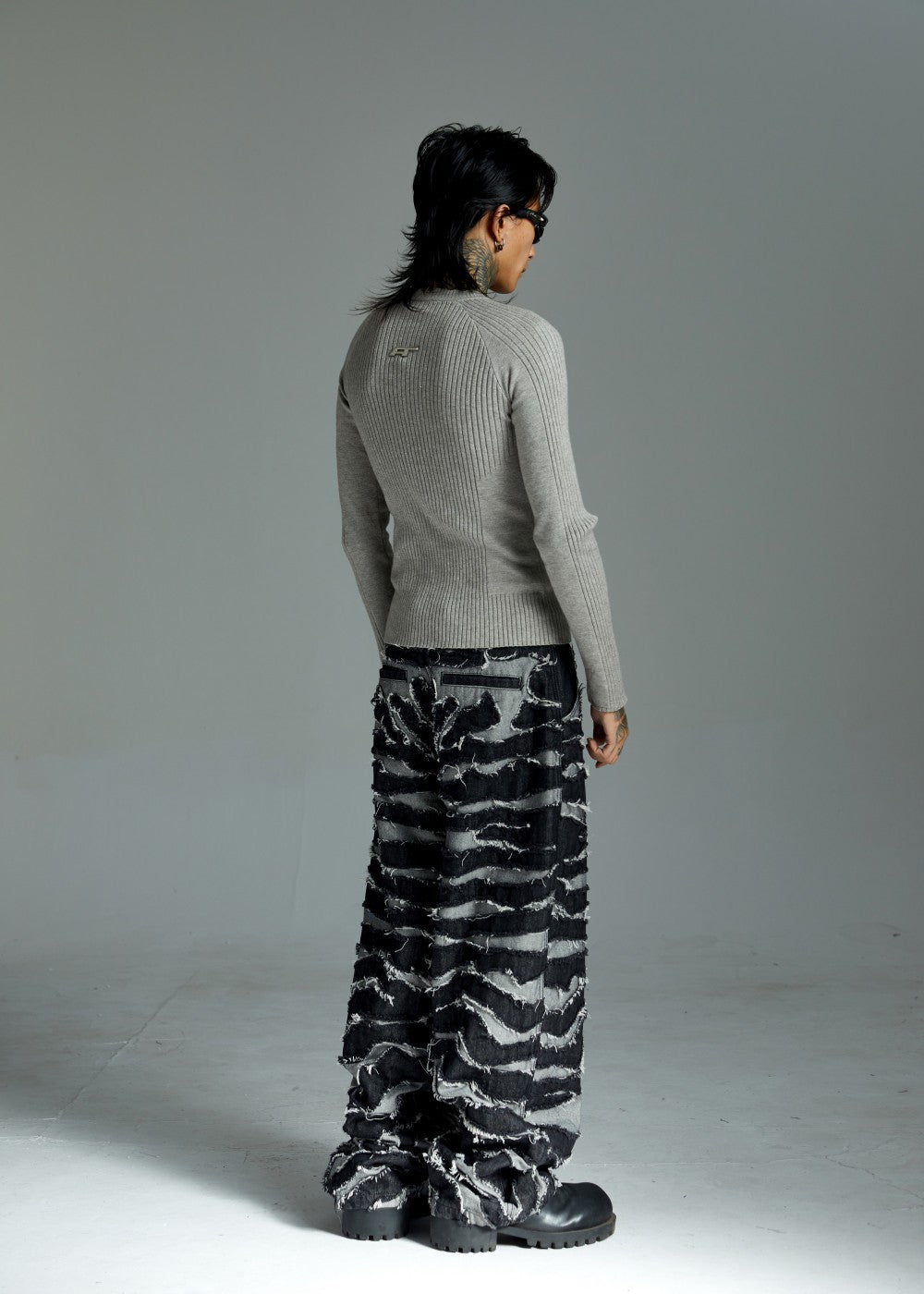 2025Autumn New Heavy Craft Patchwork Zebra Pattern European and American Trendy Brand Loose Jeans