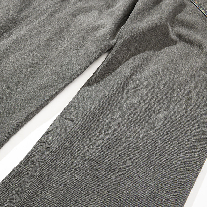 Distressed Jeans Loose Wide-Leg Straight Trendy Beggar Style Slimming High Street Design Niche Long Pants High Street Style