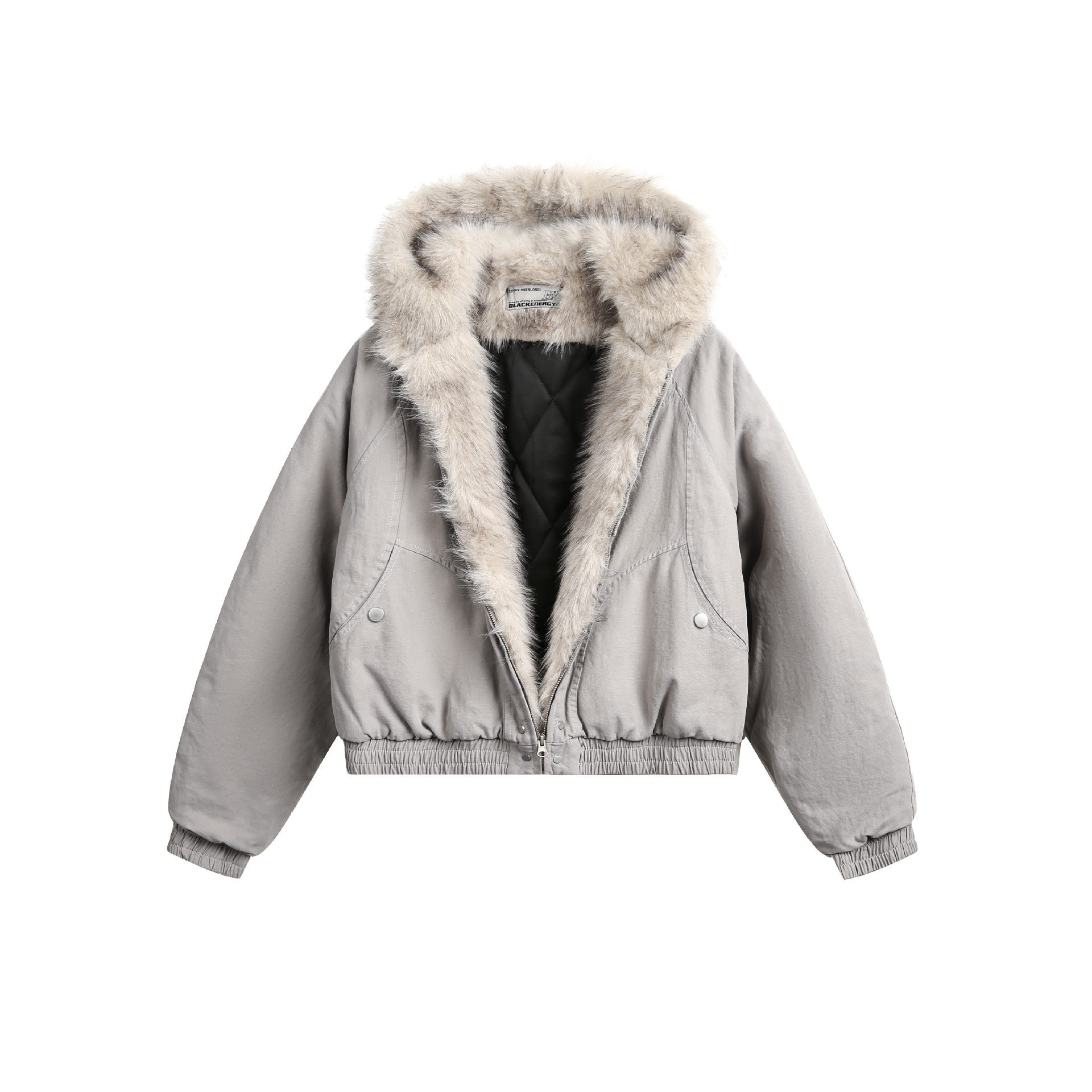 GUOWEAR Pearl Canvas Mountain Eagle Fleece-Lined Jacket American Street Wasteland Style Cotton Coat Men's Fleece-Lined Thickened Jacket