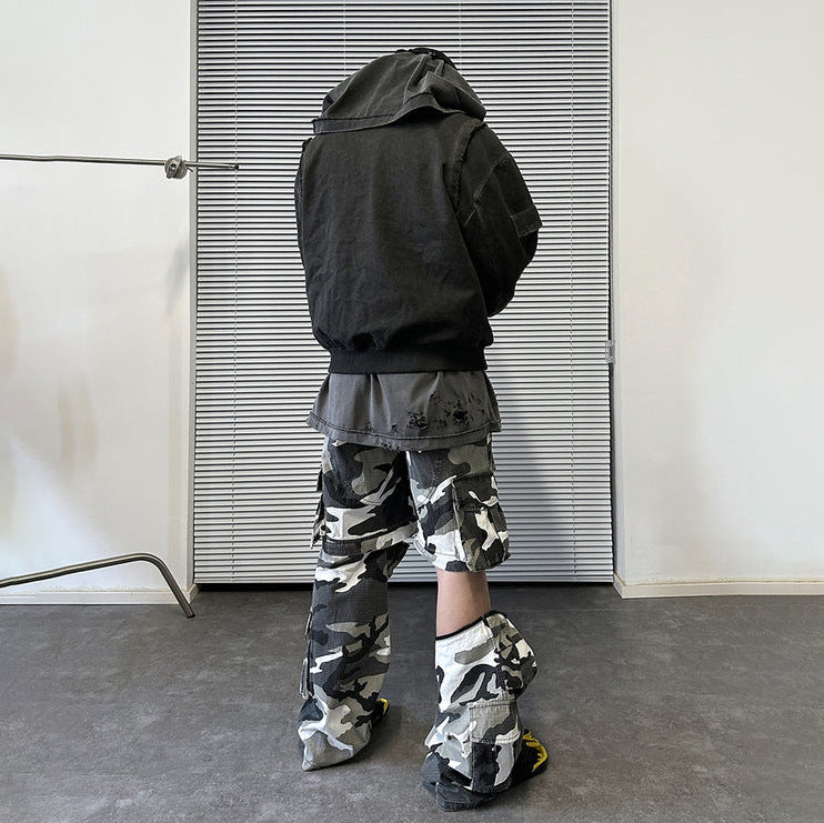 Cross-Border Heavy Industry Street Fashion Loose Flight Jacket Men's Retro Versatile Coat Workwear Retro Workwear