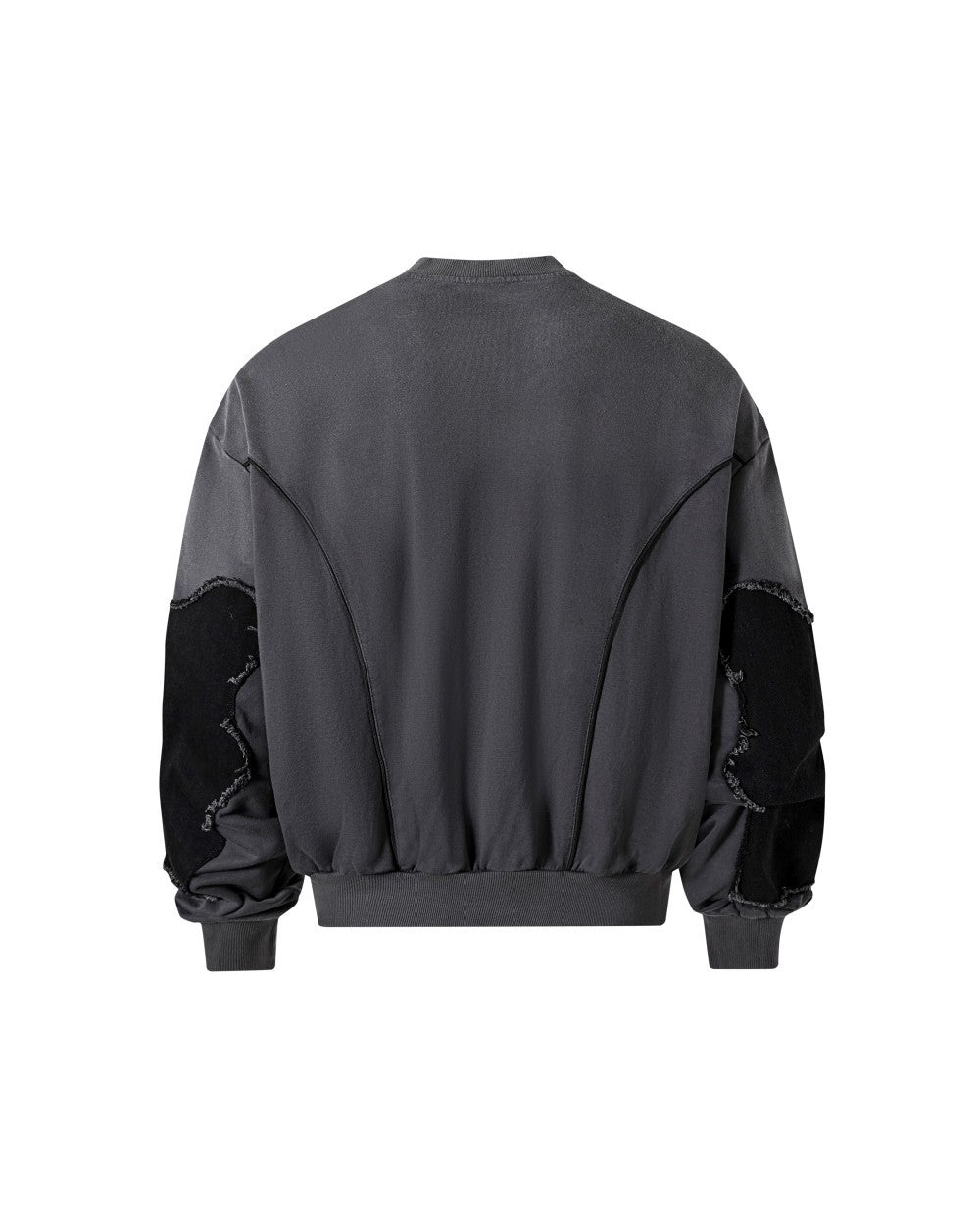 European and American Niche Style Patchwork Starburst Frayed Loose Round Neck Sweatshirt for Men and Women