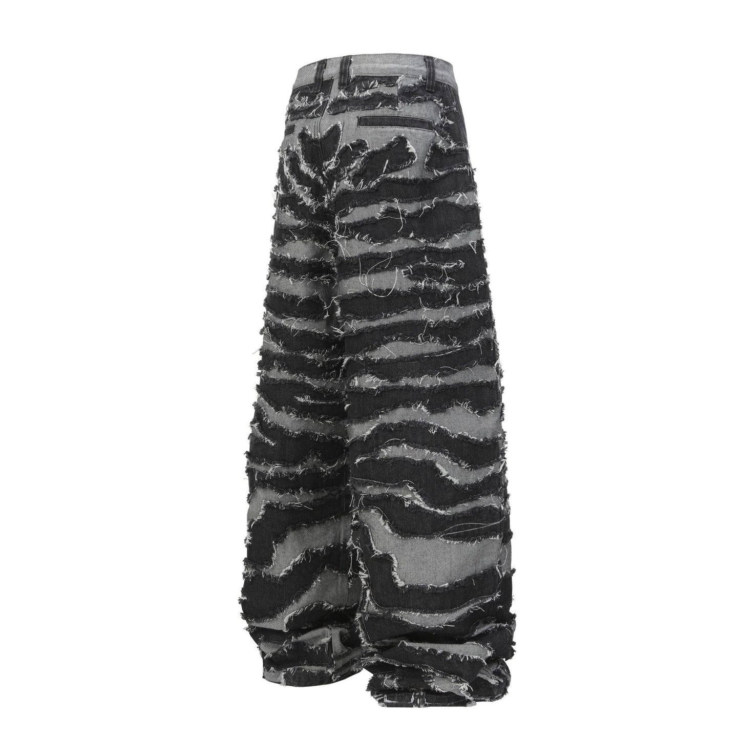 2025Autumn New Heavy Craft Patchwork Zebra Pattern European and American Trendy Brand Loose Jeans