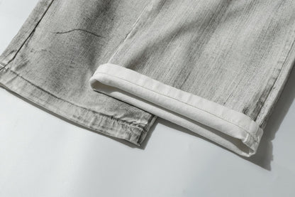 American Style Multi-Pocket Jeans for Men, Niche Retro Blue Wide-Leg Cargo Pants, Couple's European and American Trendy Pants, Cross-Border Trade