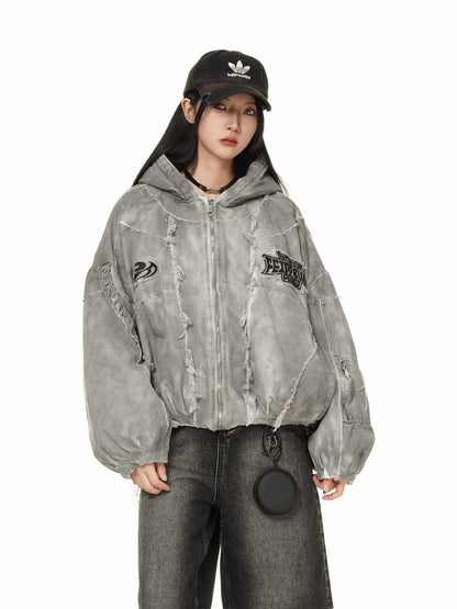 GUO WEAR Wasteland Style National Trend Mottled Vintage Workwear Jacket for Men and Women Winter Cotton Coat Casual Versatile