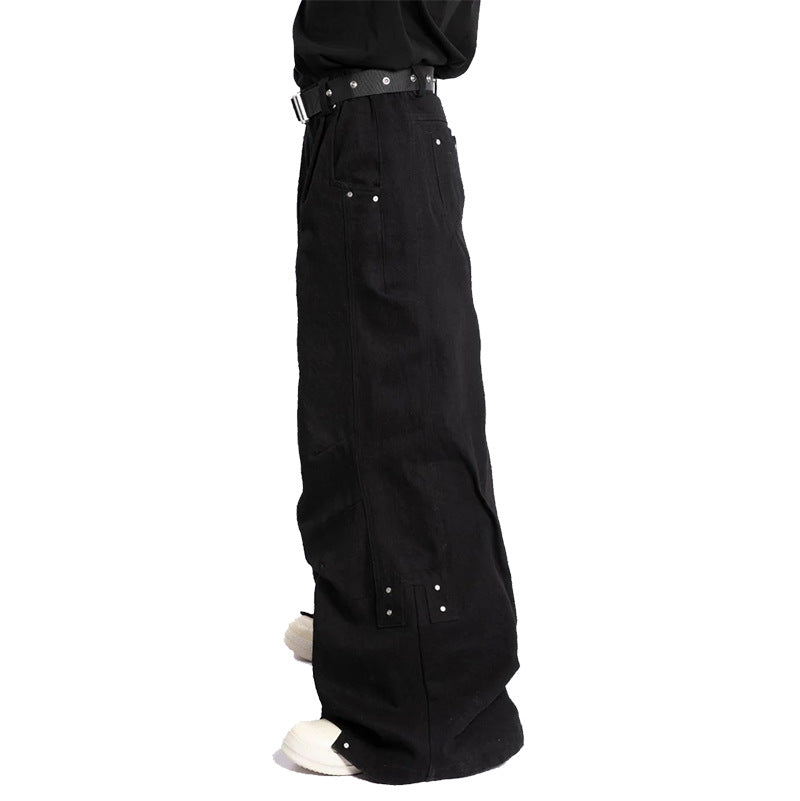 Vintage Brand Retro Workwear Wide-Leg Pants Street Loose Casual Pants European and American Style Versatile Draped Long Pants with Unique Zipper Design