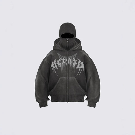 American Retro Street Zipper Hoodie Gothic Letter Star Sweatshirt for Men and Women2025New