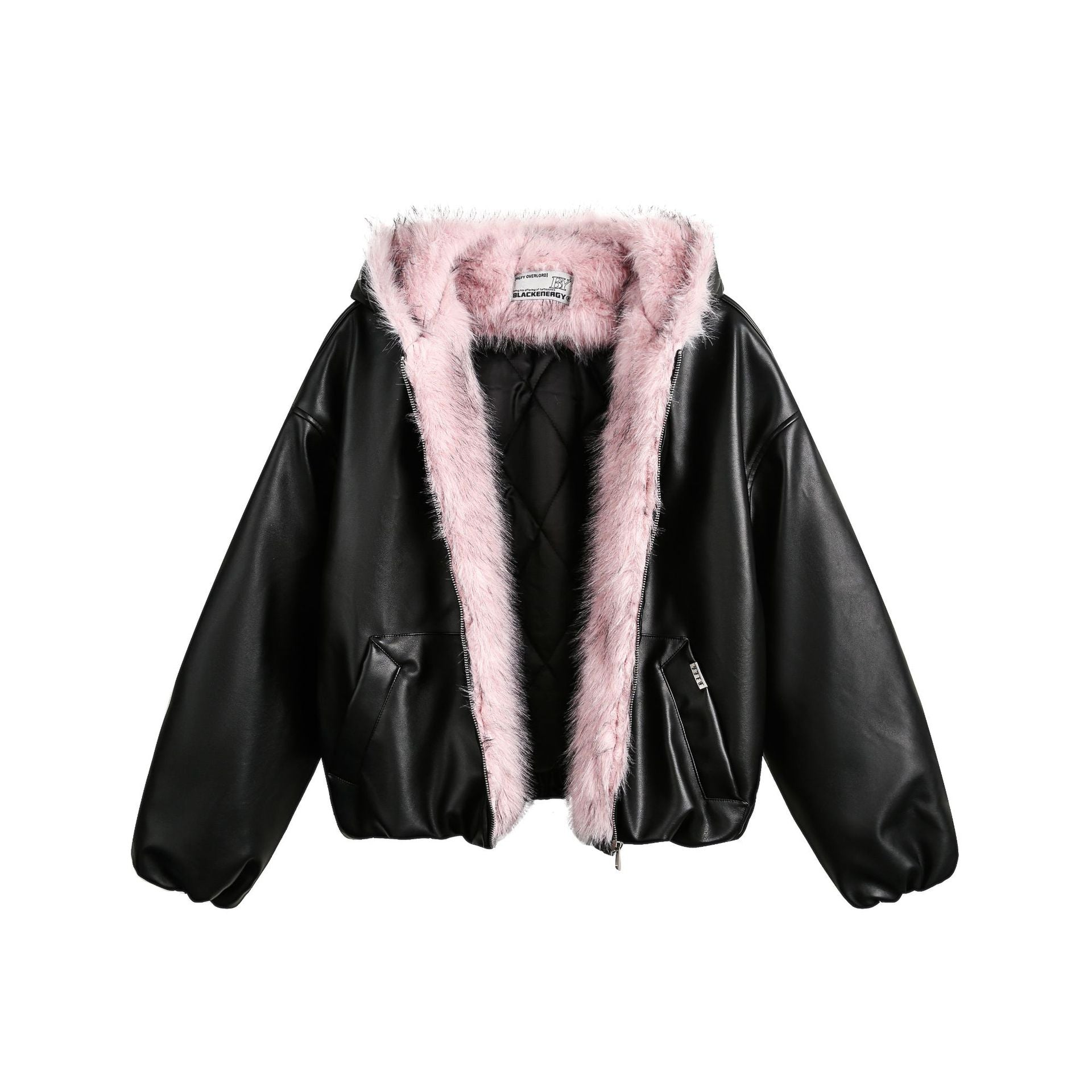 National Trend American Retro PU Padded Cotton Thickened Fur Collar Hooded Cotton Jacket Men's Winter Loose Versatile Cotton Coat