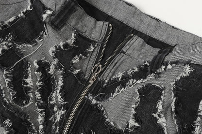 2025Autumn New Heavy Craft Patchwork Zebra Pattern European and American Trendy Brand Loose Jeans