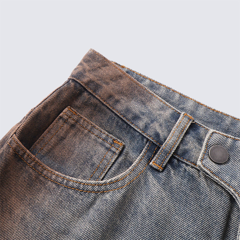 Fashion Trend Retro Jeans Multifunctional detachable pocket design straight-leg pants Unisex Loose Fit