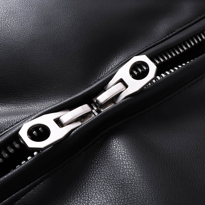 American fashion brand2025New Oversized Men's Hooded Flight Leather Jacket Trendy Street Retro