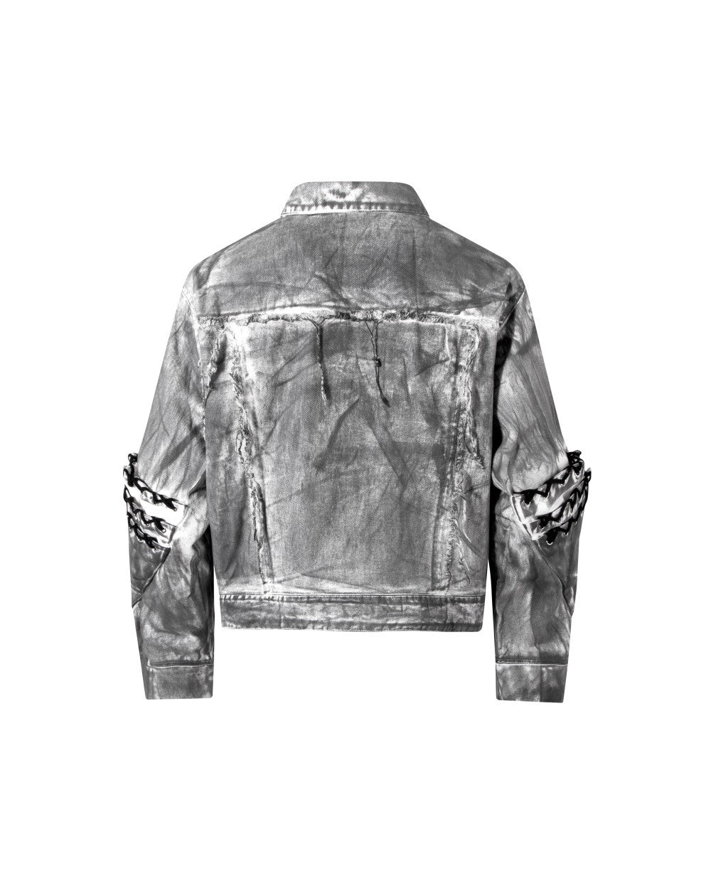 2025Autumn American High Street Heavy Craft Hand-painted Denim Jacket for Men and Women Retro Street Distressed Washed Jeans