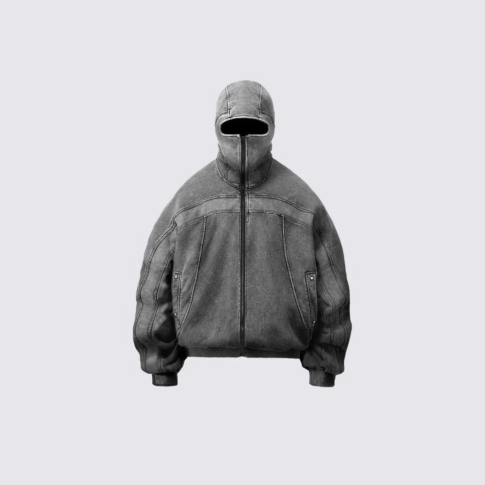 American Style Autumn Winter New Vintage Hip Hop Men Women Casual Loose Zipper Sweatshirt Jacket Hooded Cardigan Sweatshirt Long Sleeve