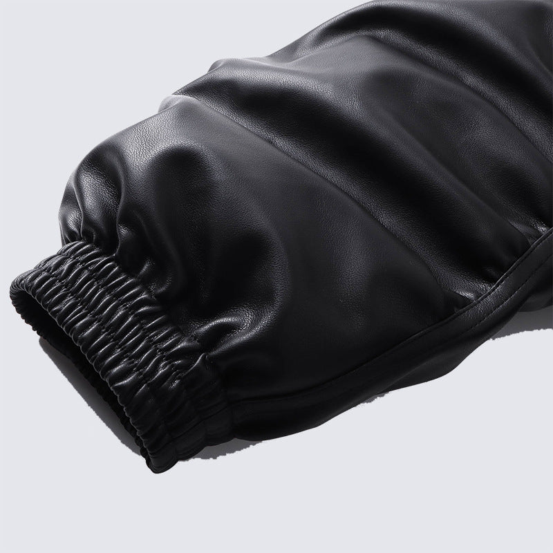 American fashion brand2025New Oversized Men's Hooded Flight Leather Jacket Trendy Street Retro