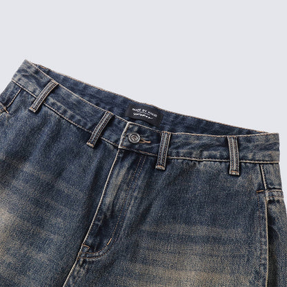 Washed High Waist Loose Jeans Unisex Trendy Casual Straight Wide Leg Pants Autumn Winter Versatile Long Washed Vintage