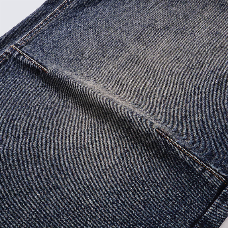Loose Vintage Washed Jeans Men's straight-leg casual trousers Unique Patchwork Design High-quality Trendy
