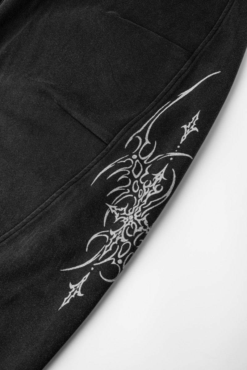 American Retro Hand-painted Gradient Embroidery Sweatpants Unisex Trendy Street Style Loose Straight Casual Pants