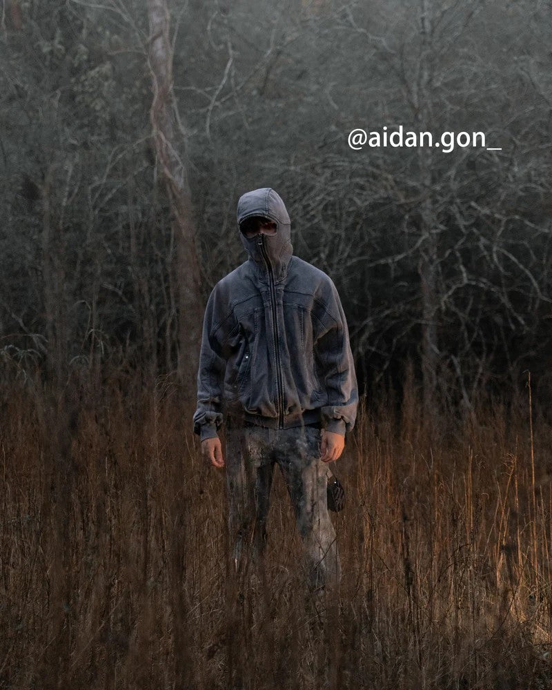 American Style Autumn Winter New Vintage Hip Hop Men Women Casual Loose Zipper Sweatshirt Jacket Hooded Cardigan Sweatshirt Long Sleeve