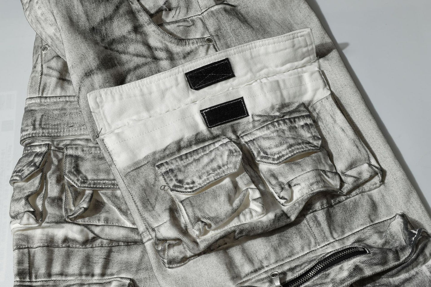 American Style Multi-Pocket Jeans for Men, Niche Retro Blue Wide-Leg Cargo Pants, Couple's European and American Trendy Pants, Cross-Border Trade