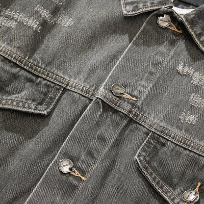 European and American High Street Fashion Trendy Brand Workwear Denim Jacket for Men2024Spring and Autumn Plus Size High-End Stylish Cool Jacket