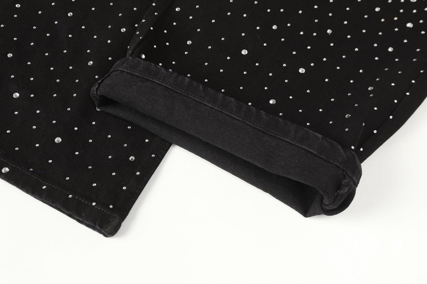 Fashion Versatile Trendy Long Pants Cross-Border Trade Washed American Retro Heavy-Duty Full Diamond Jeans for Men and Women